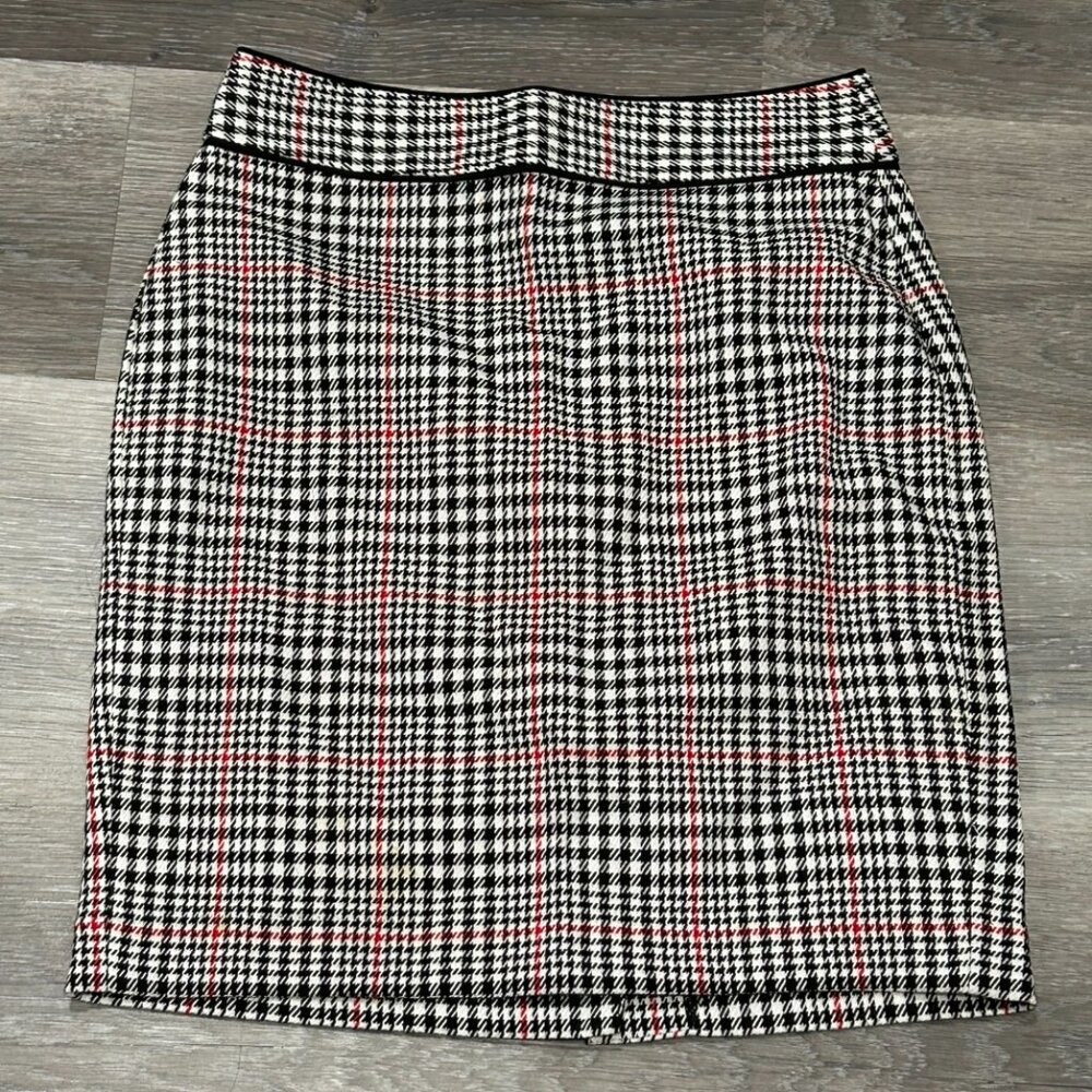 Banana Factory Houndstooth Fleece Pencil Skirt